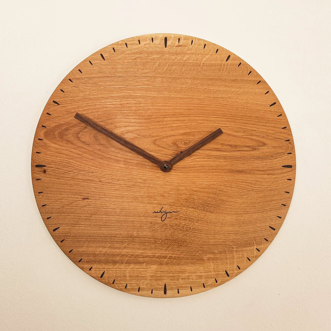 Holz Wanduhr Eiche rustikal groß