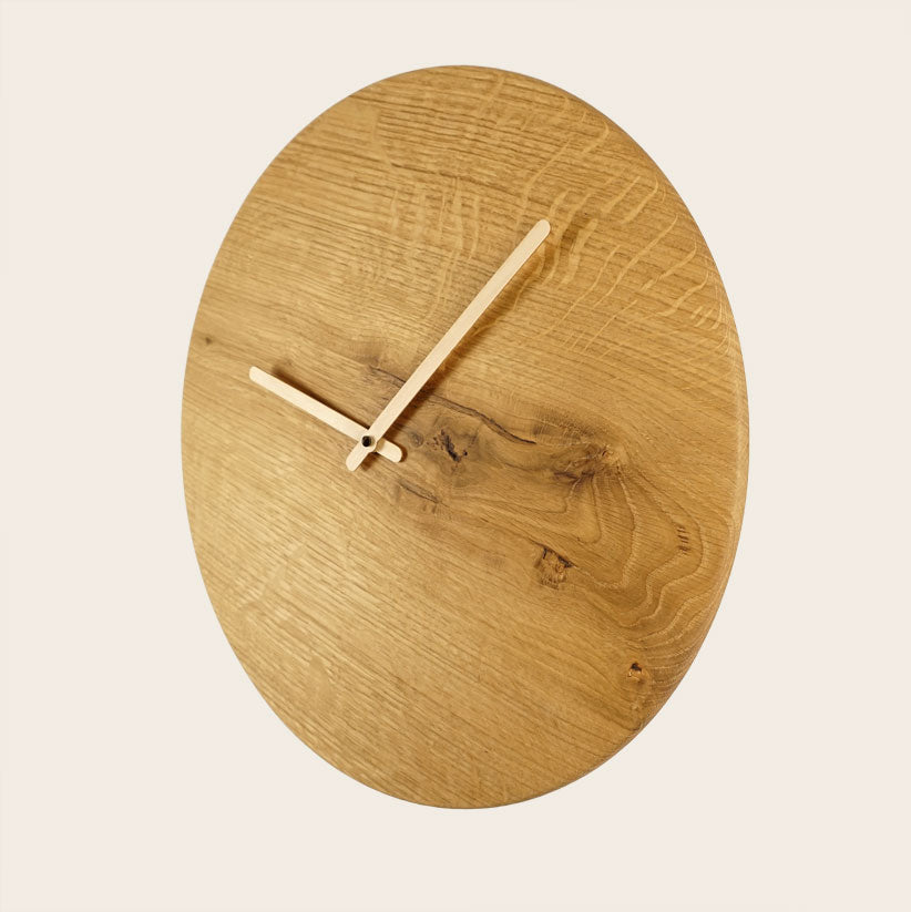 Große Holz Wanduhr Eiche